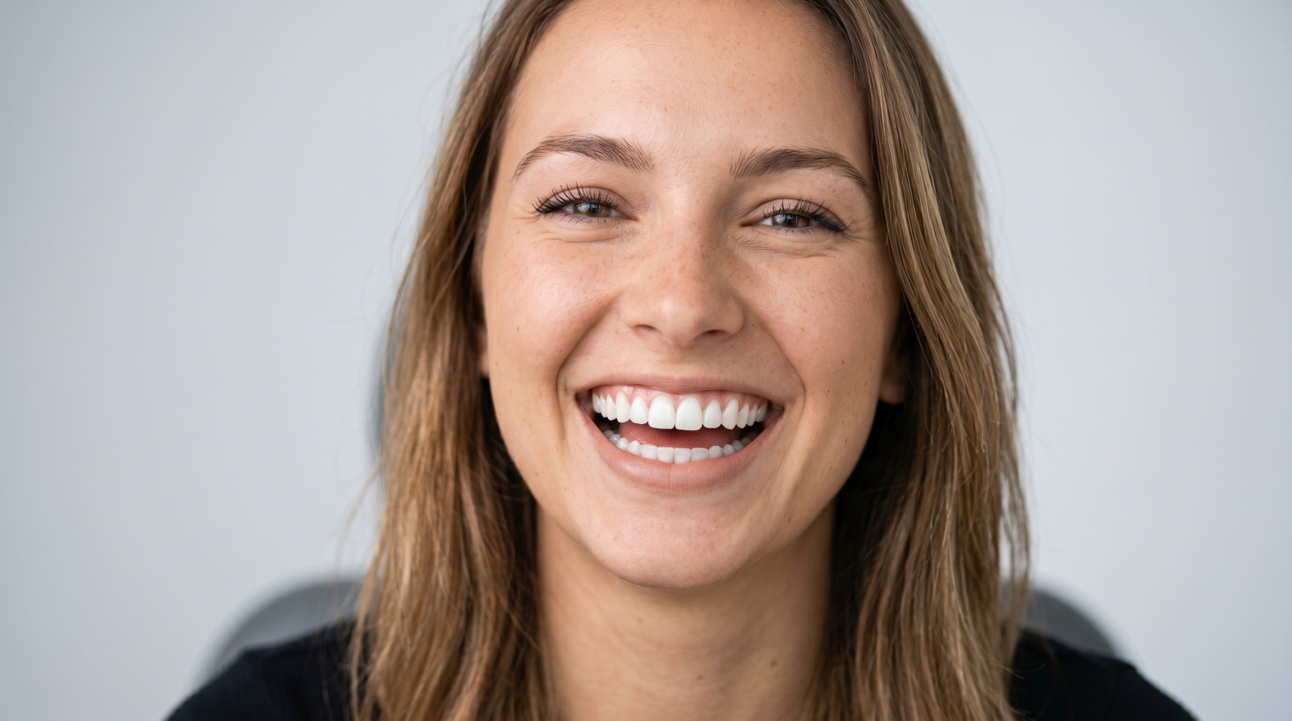 Jeune femme souriante après traitement orthodontique | Cabinet Orthodontie du Souverain